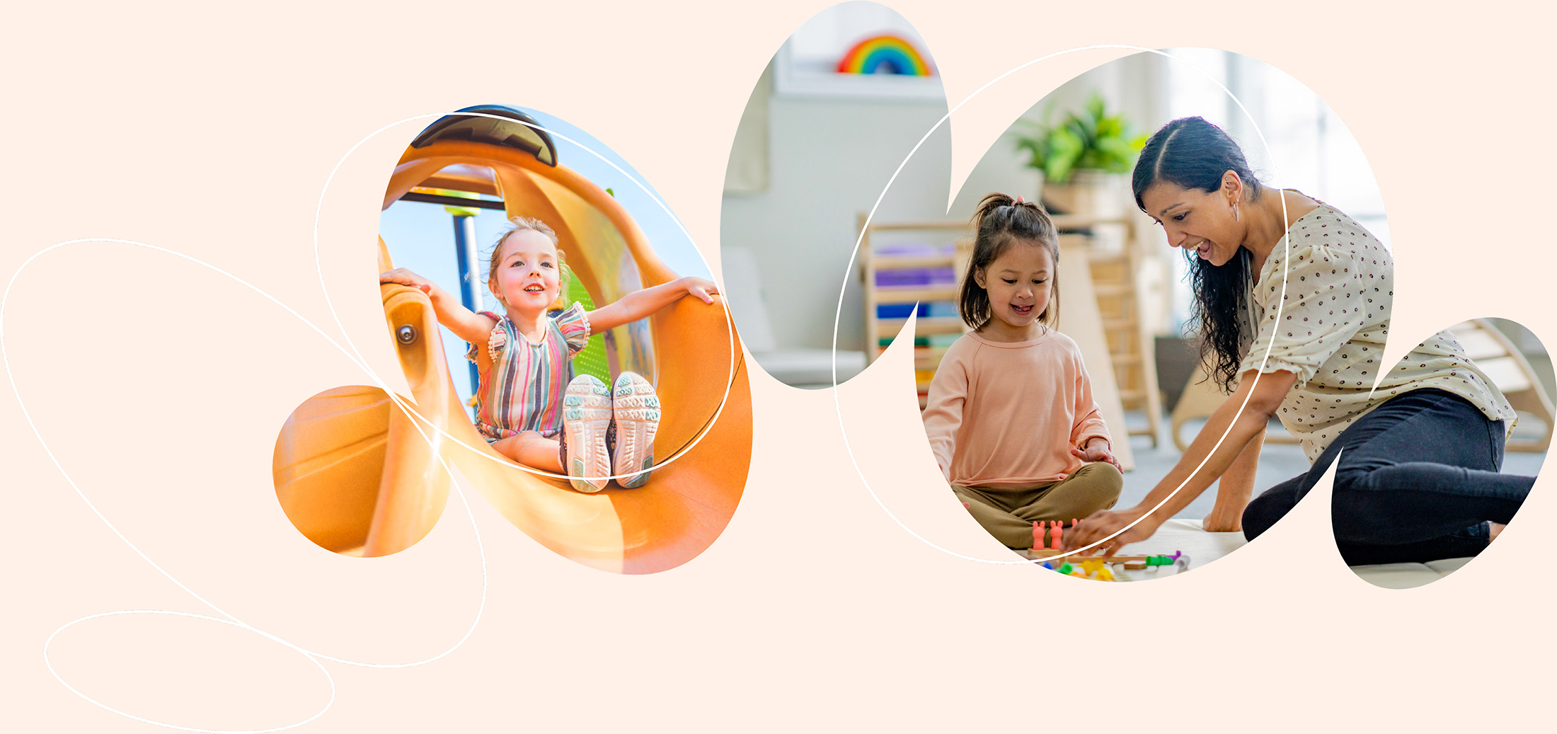 Children building confidence through outdoor play and therapist guided developmental activities in pediatric therapy